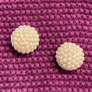 Faux Seed Pearl Cluster Earrings